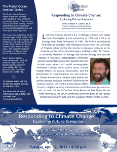 Responding to Climate Change: The Planet Ocean Seminar Series Exploring Future Scenarios
