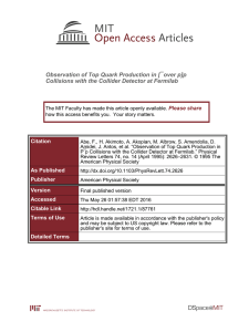 Observation of Top Quark Production in [¯ over p]p Please share