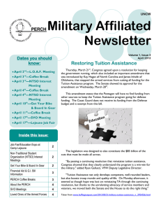 Military Affiliated Newsletter Restoring Tuition Assistance Dates you should