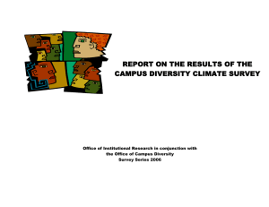 REPORT ON THE RESULTS OF THE CAMPUS DIVERSITY CLIMATE SURVEY