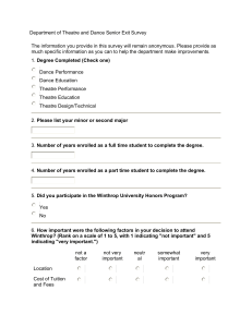 Department of Theatre and Dance Senior Exit Survey