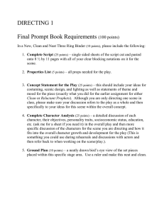 DIRECTING 1  Final Prompt Book Requirements (100 points)