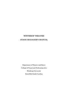 WINTHROP THEATRE STAGE MANAGER’S MANUAL