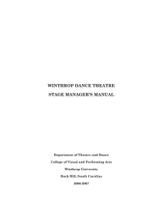 WINTHROP DANCE THEATRE STAGE MANAGER’S MANUAL