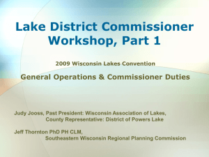 Lake District Commissioner Workshop, Part 1 General Operations &amp; Commissioner Duties