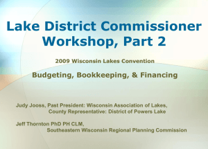 Lake District Commissioner Workshop, Part 2 Budgeting, Bookkeeping, &amp; Financing