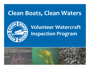 Clean Boats  Clean Waters Clean Boats, Clean Waters Volunteer Watercraft  Inspection Program