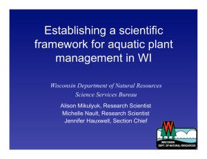 Establishing a scientific framework for aquatic plant management in WI