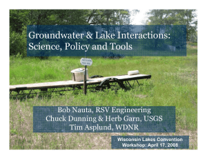Groundwater &amp; Lake Interactions: Science, Policy and Tools
