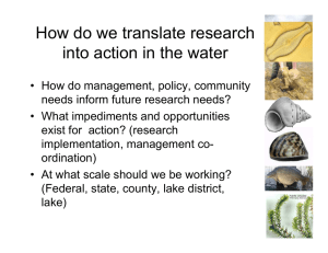How do we translate research i h into action in the water
