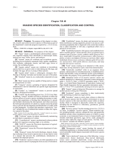 Chapter NR 40 INVASIVE SPECIES IDENTIFICATION, CLASSIFICATION AND CONTROL 374−1