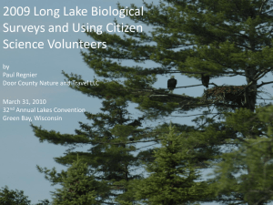 2009 Long Lake Biological Surveys and Using Citizen Science Volunteers