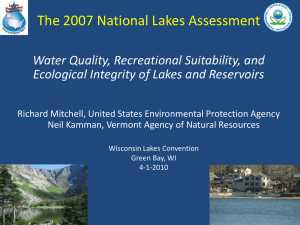 t Water Quality, Recreational Suitability, and Ecological Integrity of Lakes and Reservoirs