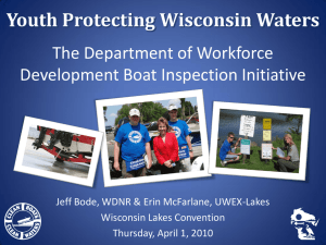 Youth Protecting Wisconsin Waters The Department of Workforce Development Boat Inspection Initiative