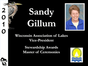 Sandy Gillum Wisconsin Association of  Lakes Vice-President