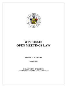 WISCONSIN OPEN MEETINGS LAW