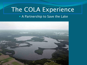 The COLA Experience A Partnership to Save the Lake 