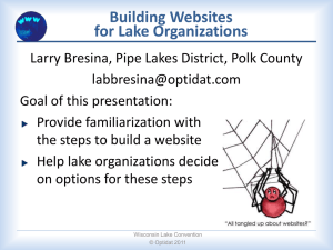 Building Websites for Lake Organizations