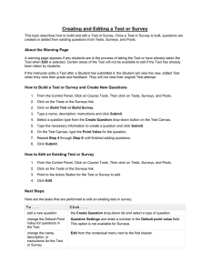 Creating and Editing a Test or Survey