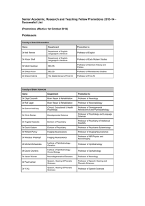Senior Academic, Research and Teaching Fellow Promotions 2013-14 - Successful List Professors