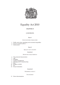 Equality Act 2010 CONTENTS CHAPTER 15