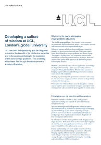 Developing a culture of wisdom at UCL, London’s global university