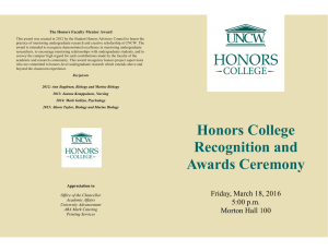 The Honors Faculty Mentor Award