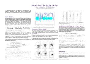 Analysis of Aspiration Noise Risto Holopainen  INF3460, 2009