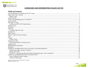 GUIDELINES AND INFORMATION 201609-201701 Table of Contents