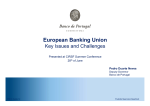 European Banking Union Key Issues and Challenges Presented at CIRSF Summer Conference 28