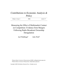 Contributions to Economic Analysis &amp; Policy