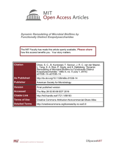 Dynamic Remodeling of Microbial Biofilms by Functionally Distinct Exopolysaccharides Please share