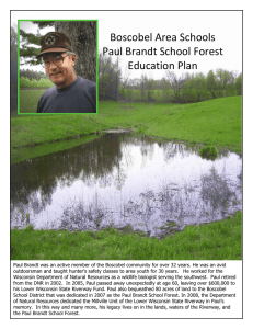 Boscobel Area Schools Paul Brandt School Forest Education Plan