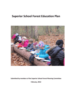 Superior School Forest Education Plan February, 2012