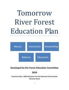 Tomorrow River Forest Education Plan Developed by the Forest Education Committee