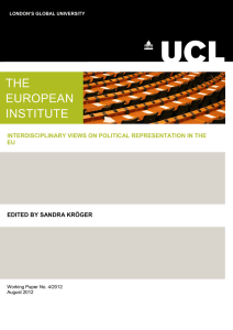 INTERDISCIPLINARY VIEWS ON POLITICAL REPRESENTATION IN THE EU EDITED BY SANDRA KRÖGER