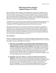 VRE Financial Plan Analysis Updated January 15, 2016