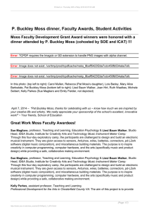 P. Buckley Moss dinner, Faculty Awards, Student Activities