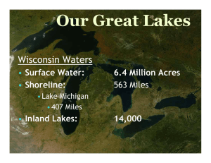 Our Great Lakes Wisconsin Waters • Surface Water: