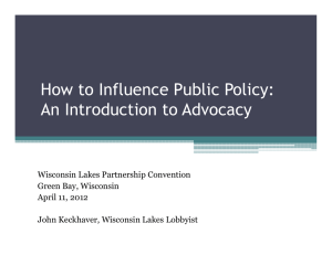 How to Influence Public Policy: An Introduction to Advocacy