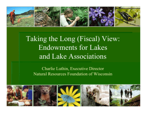 Taking the Long (Fiscal) View: Endowments for Lakes and Lake Associations