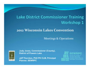 2012 Wisconsin Lakes Convention Meetings &amp; Operations
