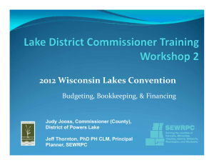2012 Wisconsin Lakes Convention Budgeting, Bookkeeping, &amp; Financing