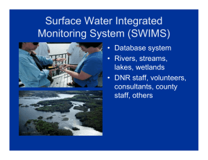 Surface Water Integrated Monitoring System (SWIMS)
