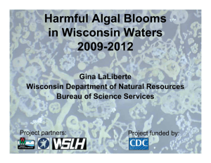 Harmful Algal Blooms in Wisconsin Waters 2009-2012 Gina LaLiberte