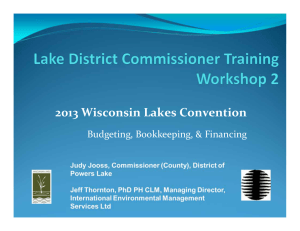 2013 Wisconsin Lakes Convention Budgeting, Bookkeeping, &amp; Financing