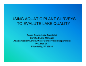 USING AQUATIC PLANT SURVEYS TO EVALUTE LAKE QUALITY