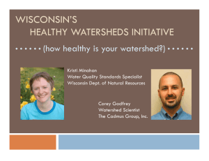 WISCONSIN’S HEALTHY WATERSHEDS INITIATIVE (how healthy is your watershed?)