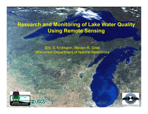 Research and Monitoring of Lake Water Quality Using Remote Sensing