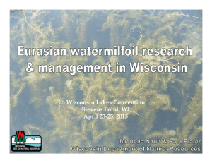 Wisconsin Lakes Convention Stevens Point, WI April 23-25, 2015